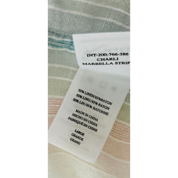 Rails Marbella Linen Blend Stripe Button Down Shirt Large - Picture 11 of 12